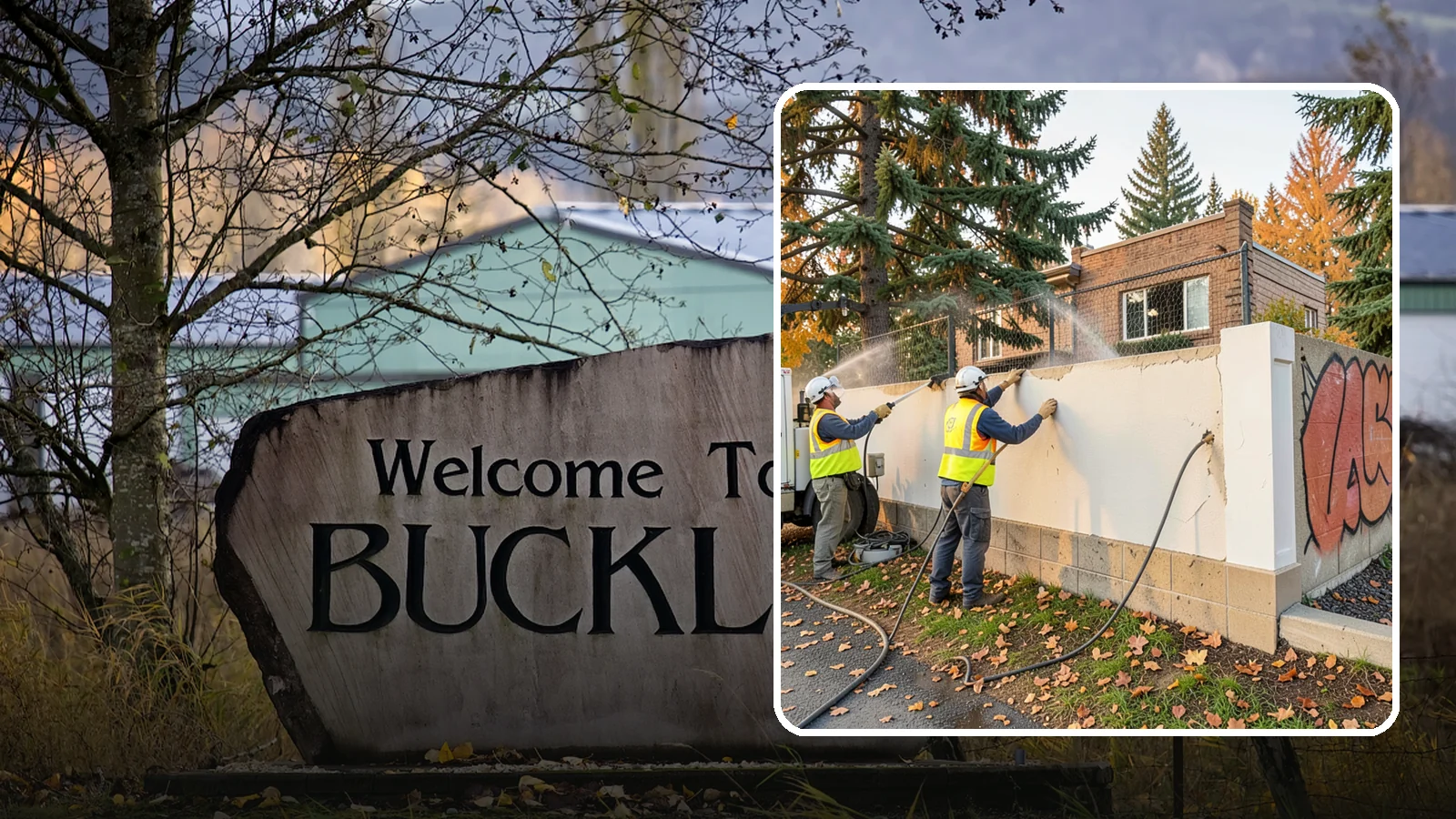 Municipal Graffiti Removal in Buckley, Pierce County, WA - We remove graffiti from public surfaces quickly using pressure, chemical, and coating methods for Western Washington...