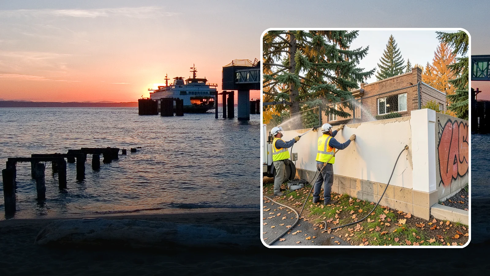 Municipal Graffiti Removal in Edmonds, Snohomish County, WA - We remove graffiti from public surfaces quickly using pressure, chemical, and coating methods for Western Washington...