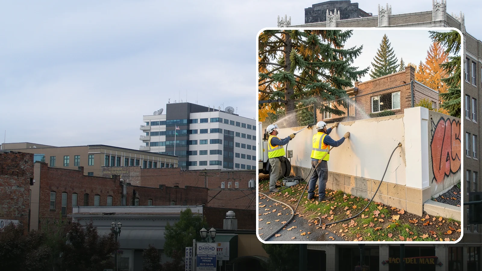 Municipal Graffiti Removal in Everett, Snohomish County, WA - We remove graffiti from public surfaces quickly using pressure, chemical, and coating methods for Western Washington...
