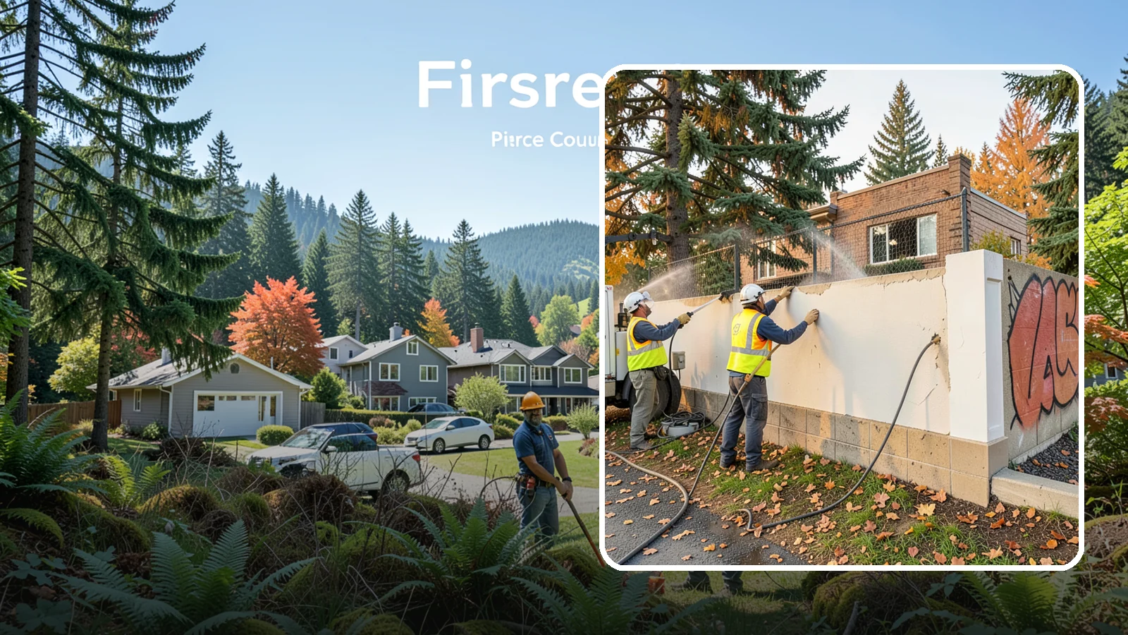 Municipal Graffiti Removal in Fircrest, Pierce County, WA - We remove graffiti from public surfaces quickly using pressure, chemical, and coating methods for Western Washington...