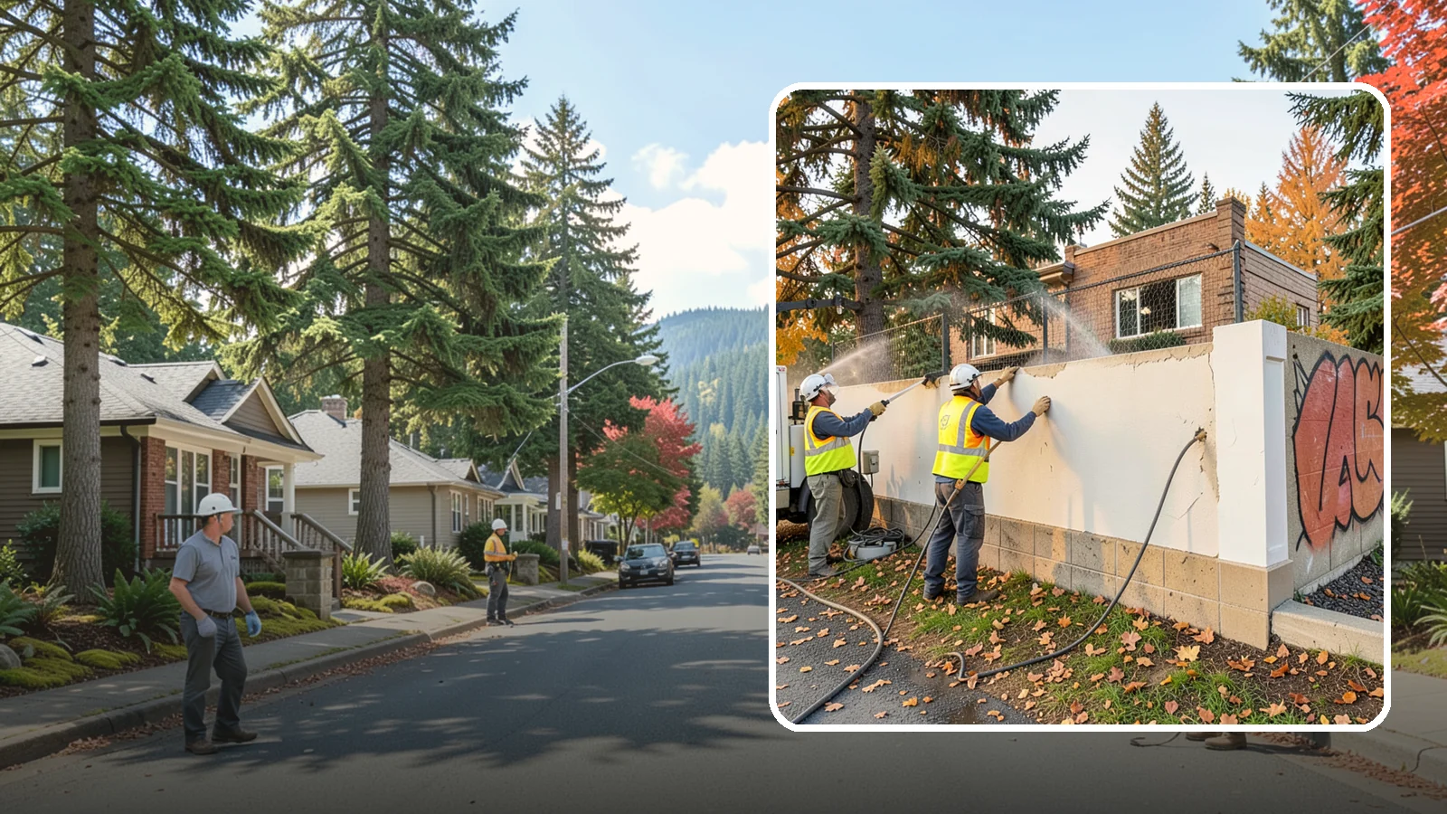 Municipal Graffiti Removal in Hunts Point, King County, WA - We remove graffiti from public surfaces quickly using pressure, chemical, and coating methods for Western Washington...