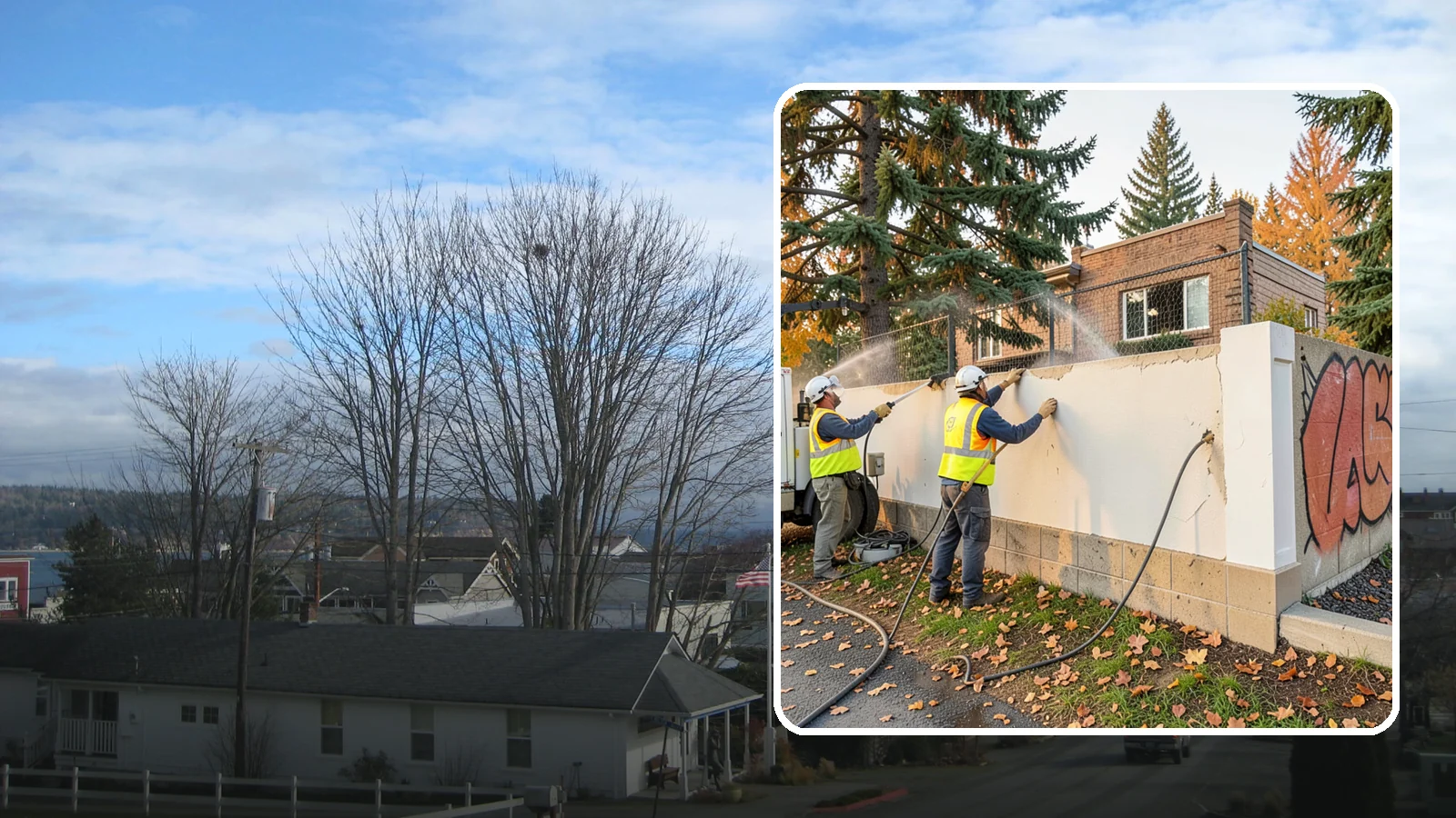 Municipal Graffiti Removal in Langley, Island County, WA - We remove graffiti from public surfaces quickly using pressure, chemical, and coating methods for Western Washington...