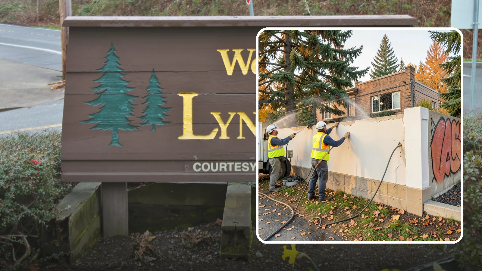 Municipal Graffiti Removal in Lynnwood, Snohomish County, WA - We remove graffiti from public surfaces quickly using pressure, chemical, and coating methods for Western Washington...