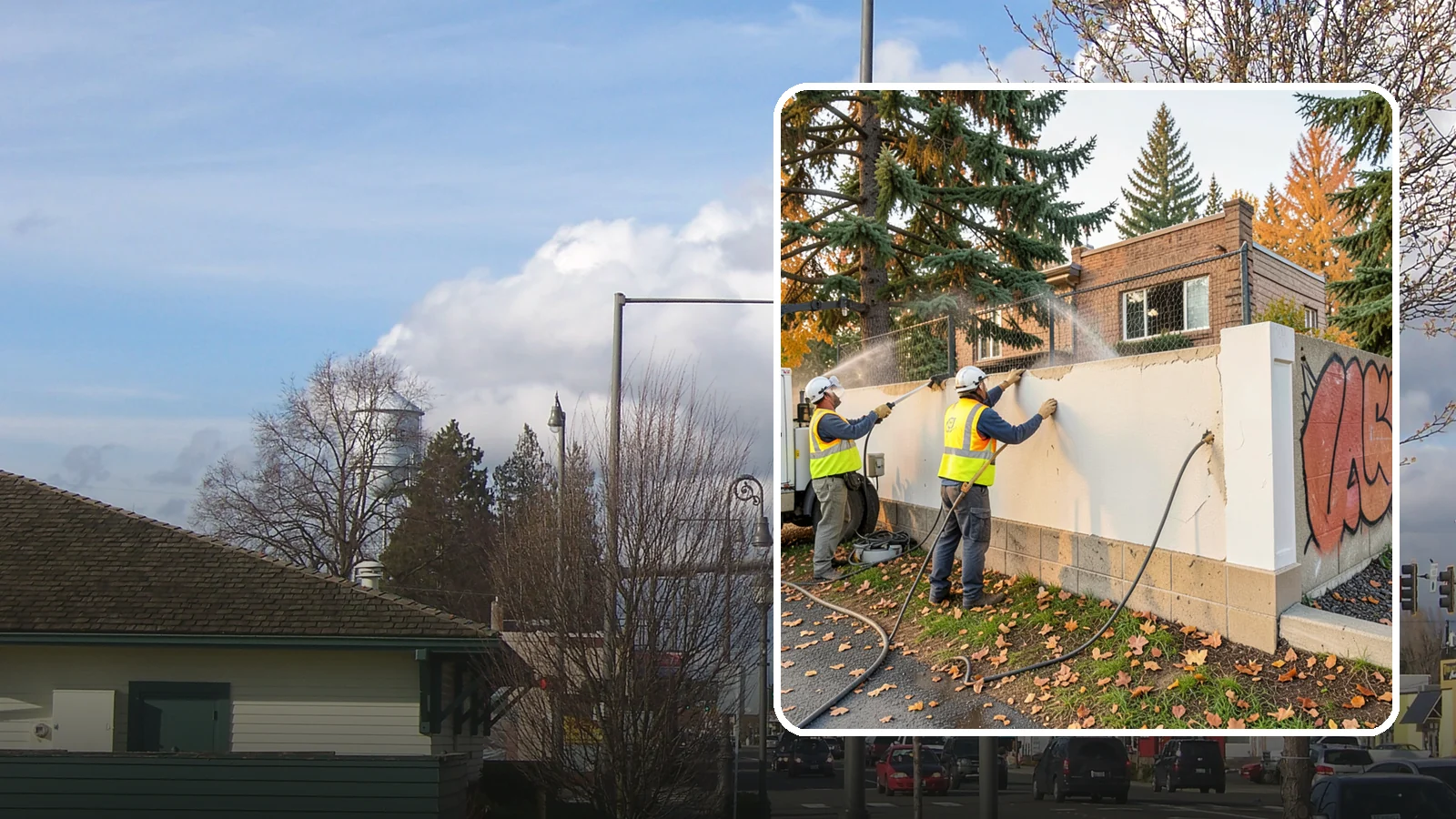 Municipal Graffiti Removal in Marysville, Snohomish County, WA - We remove graffiti from public surfaces quickly using pressure, chemical, and coating methods for Western Washington...