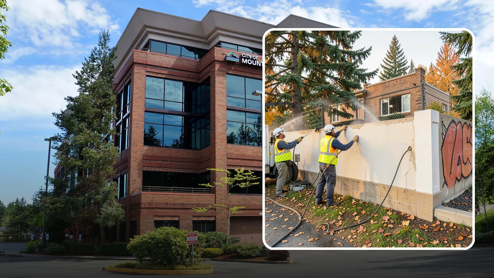 Municipal Graffiti Removal in Mountlake Terrace, Snohomish County, WA - We remove graffiti from public surfaces quickly using pressure, chemical, and coating methods for Western Washington...