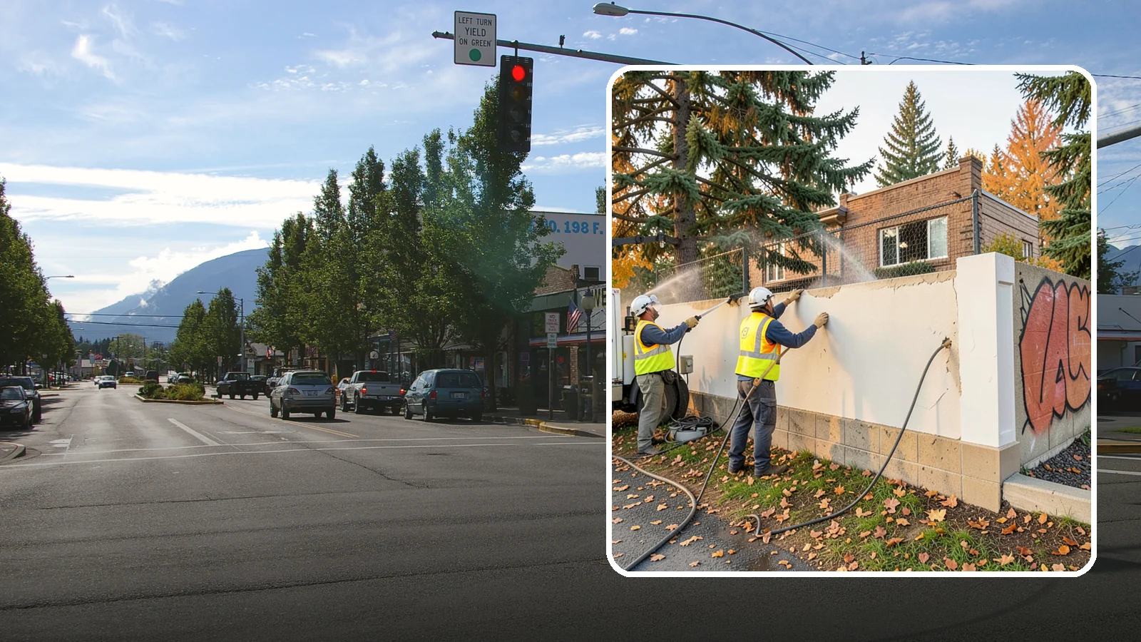 Municipal Graffiti Removal in North Bend, King County, WA - We remove graffiti from public surfaces quickly using pressure, chemical, and coating methods for Western Washington...
