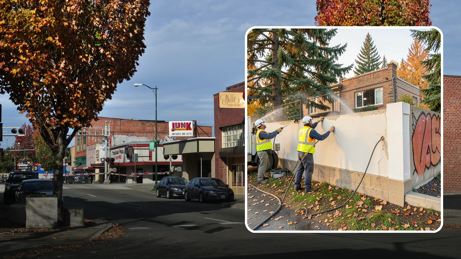 Municipal Graffiti Removal in Puyallup, Pierce County, WA - We remove graffiti from public surfaces quickly using pressure, chemical, and coating methods for Western Washington...