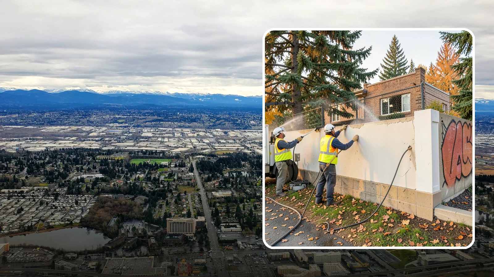 Municipal Graffiti Removal in SeaTac, King County, WA - We remove graffiti from public surfaces quickly using pressure, chemical, and coating methods for Western Washington...