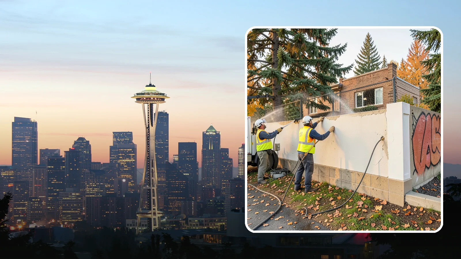 Municipal Graffiti Removal in Seattle, King County, WA - We remove graffiti from public surfaces quickly using pressure, chemical, and coating methods for Western Washington...