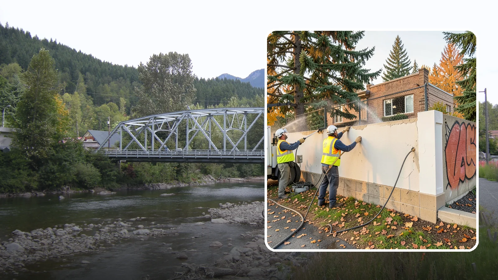 Municipal Graffiti Removal in Skykomish, King County, WA - We remove graffiti from public surfaces quickly using pressure, chemical, and coating methods for Western Washington...