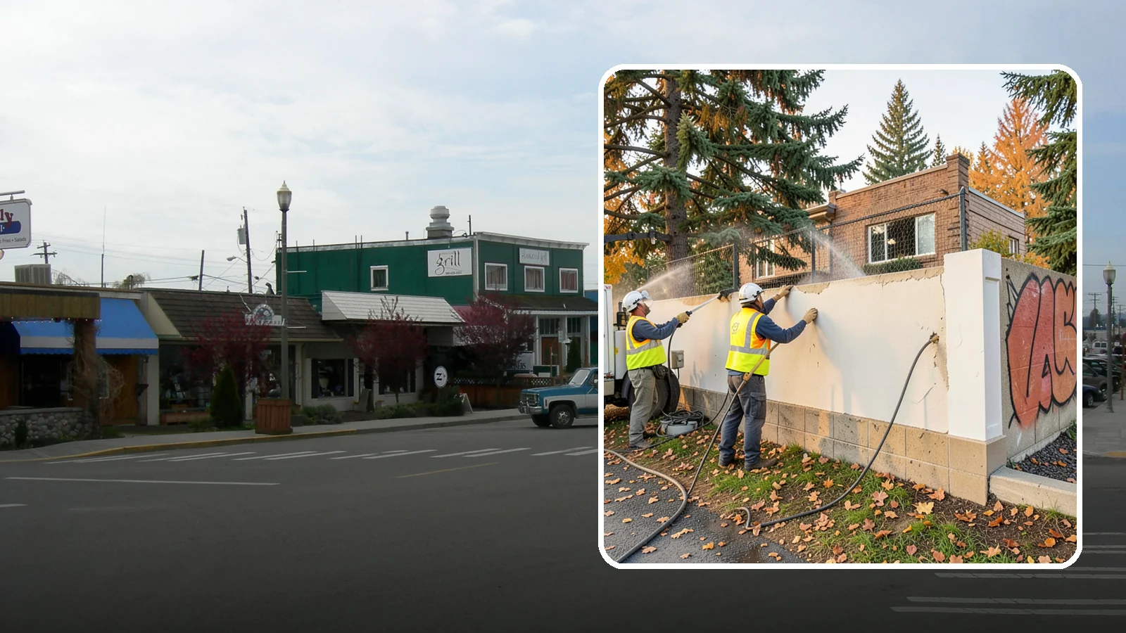 Municipal Graffiti Removal in Stanwood, Snohomish County, WA - We remove graffiti from public surfaces quickly using pressure, chemical, and coating methods for Western Washington...