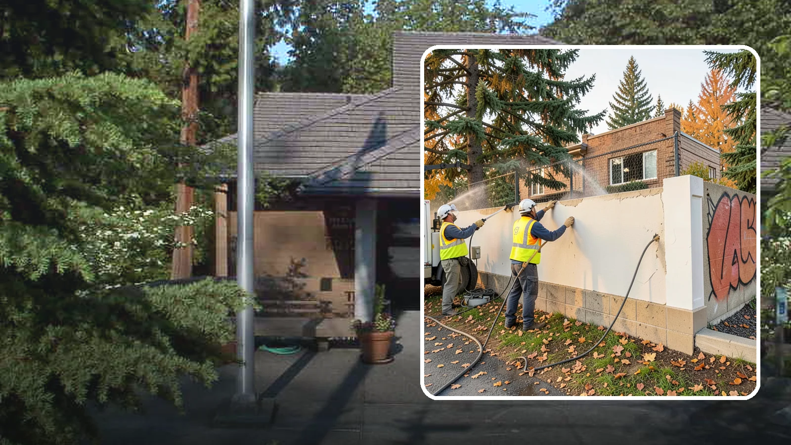 Municipal Graffiti Removal in Yarrow Point, King County, WA - We remove graffiti from public surfaces quickly using pressure, chemical, and coating methods for Western Washington...