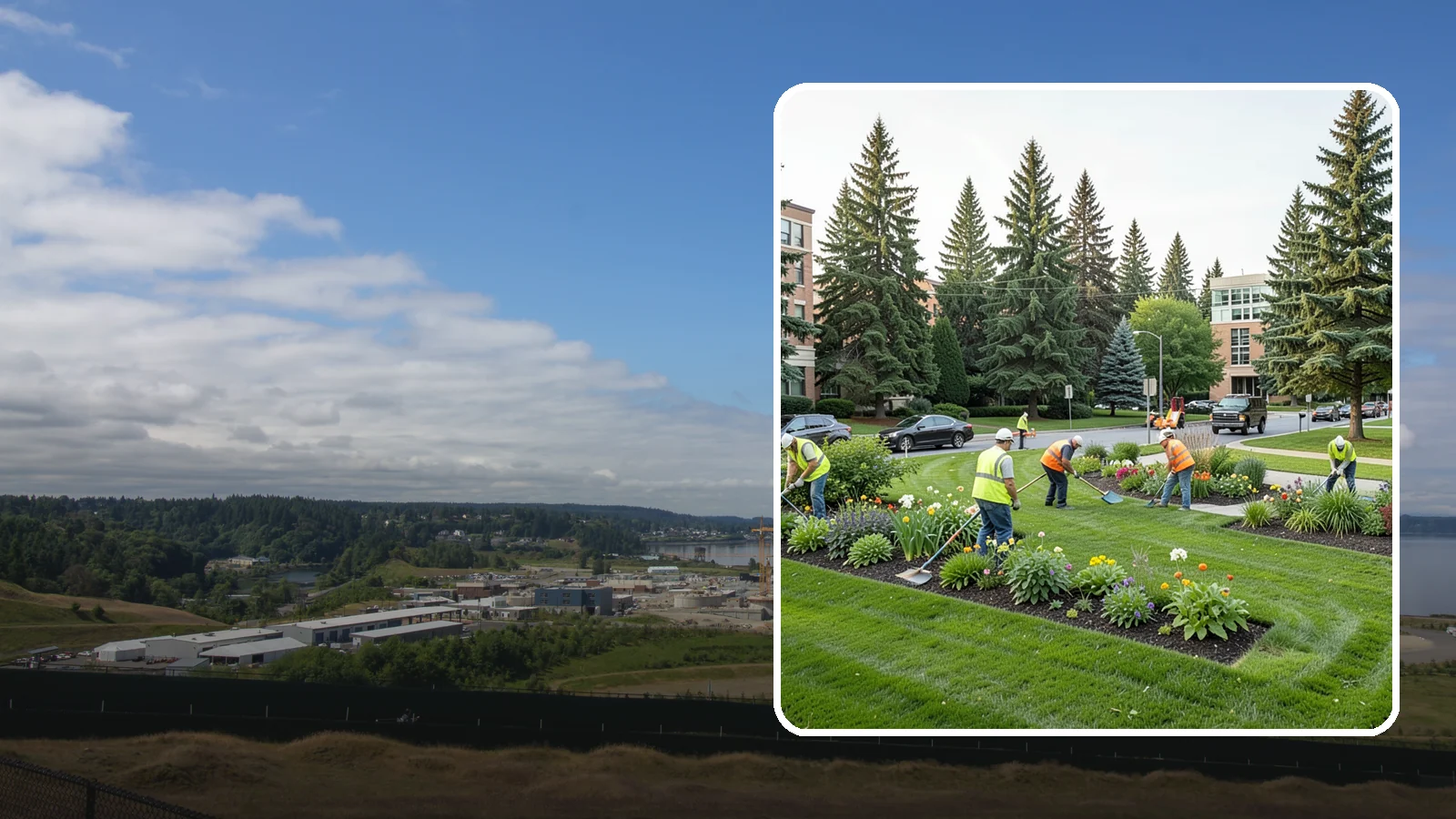Municipal Grounds Maintenance in University Place, Pierce County, WA - We provide full-service grounds maintenance for public facilities, campuses, and civic sites under contract for Western...