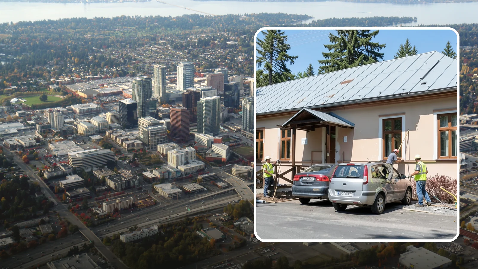 Municipal Gutter Installation in Bellevue, King County, WA - Install and upgrade gutters and downspouts that move heavy Northwest rainfall away from public building foundations.