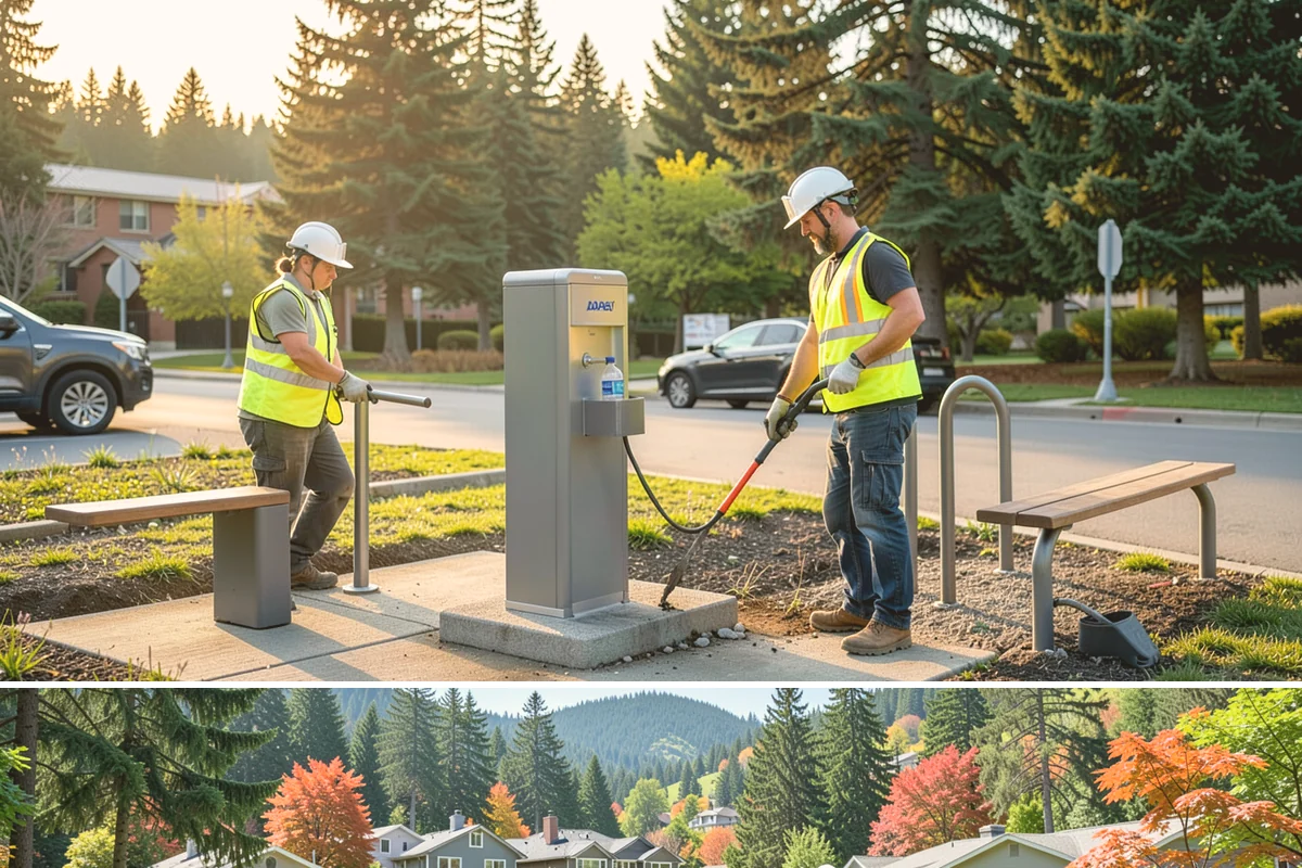 Municipal Gutter Installation in Fircrest, Pierce County, WA - Installation ahead of the fall rainy season ensures systems are ready for peak Northwest precipitation.