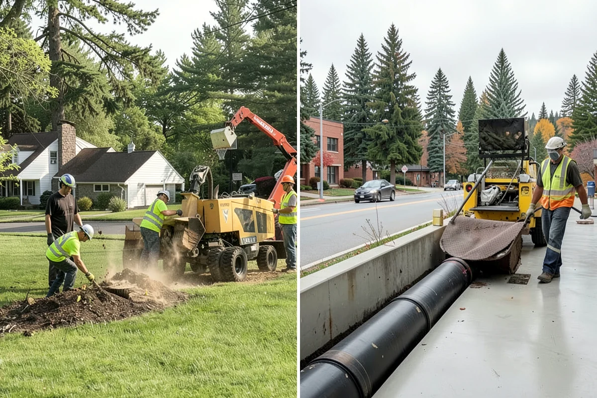 Municipal Gutter Installation in Hunts Point, King County, WA - Roof drainage calculation and discharge routing plan