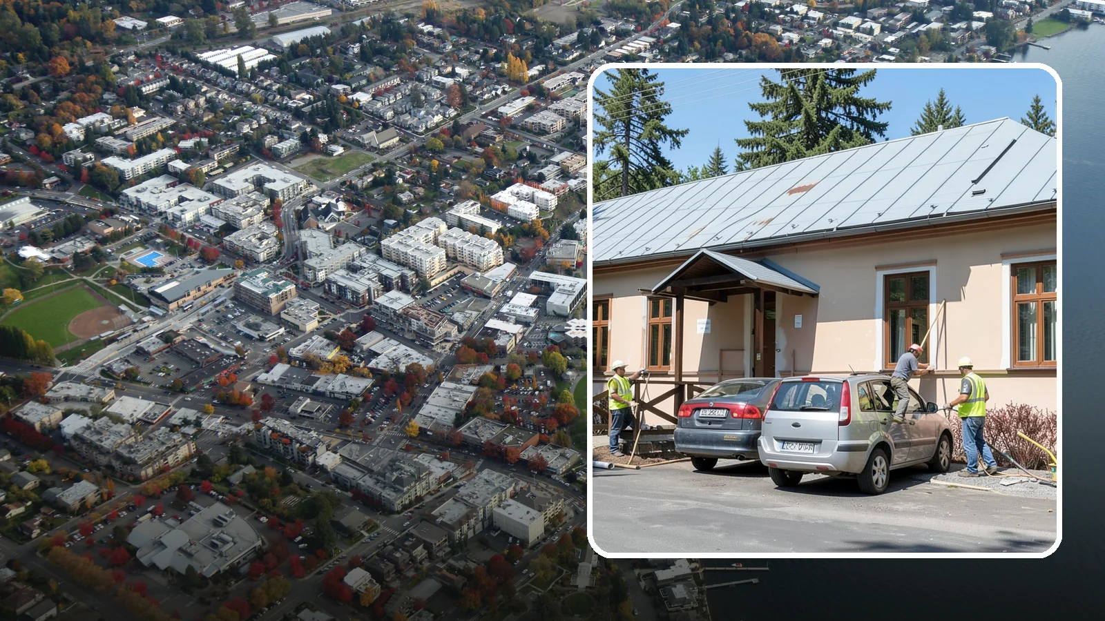 Municipal Gutter Installation in Kirkland, King County, WA - Install and upgrade gutters and downspouts that move heavy Northwest rainfall away from public building foundations.