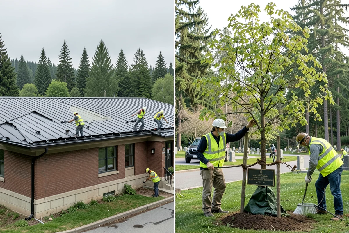 Municipal Gutter Installation in Lakewood, Pierce County, WA - Roof drainage calculation and discharge routing plan