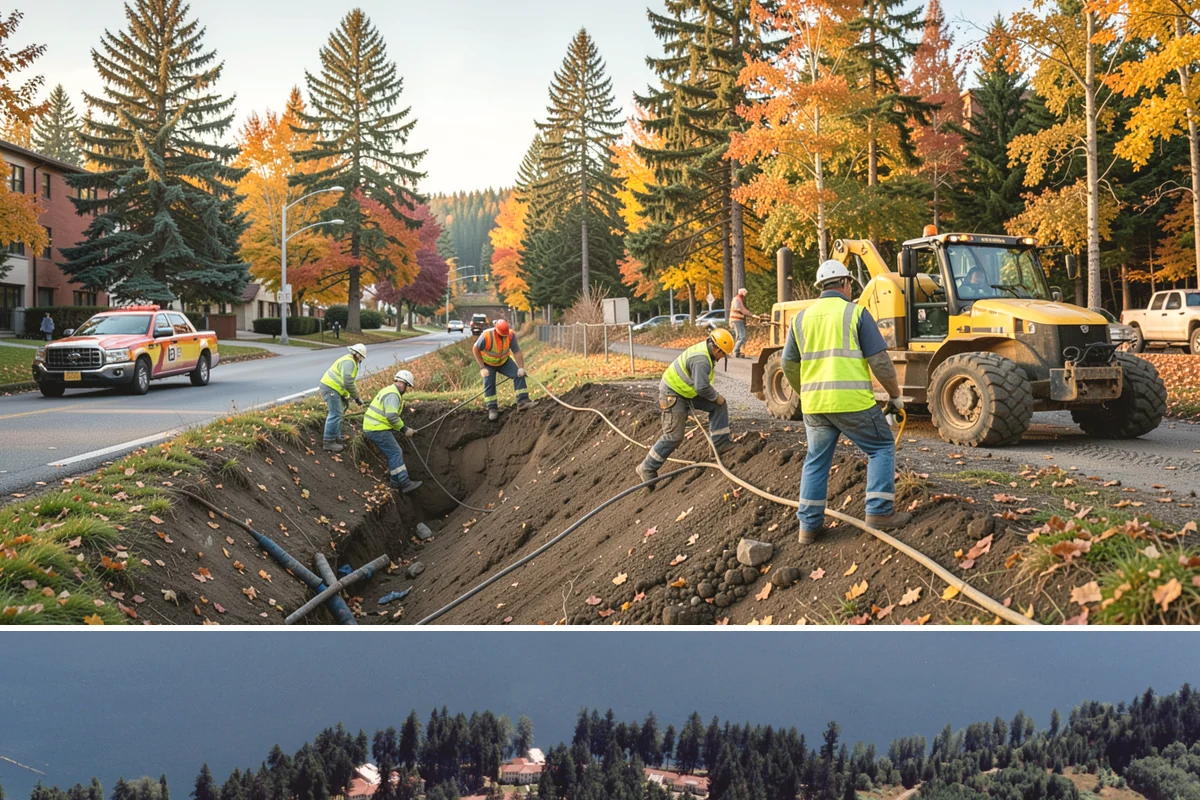 Municipal Gutter Installation in Lakewood, Pierce County, WA - Installation ahead of the fall rainy season ensures systems are ready for peak Northwest precipitation.