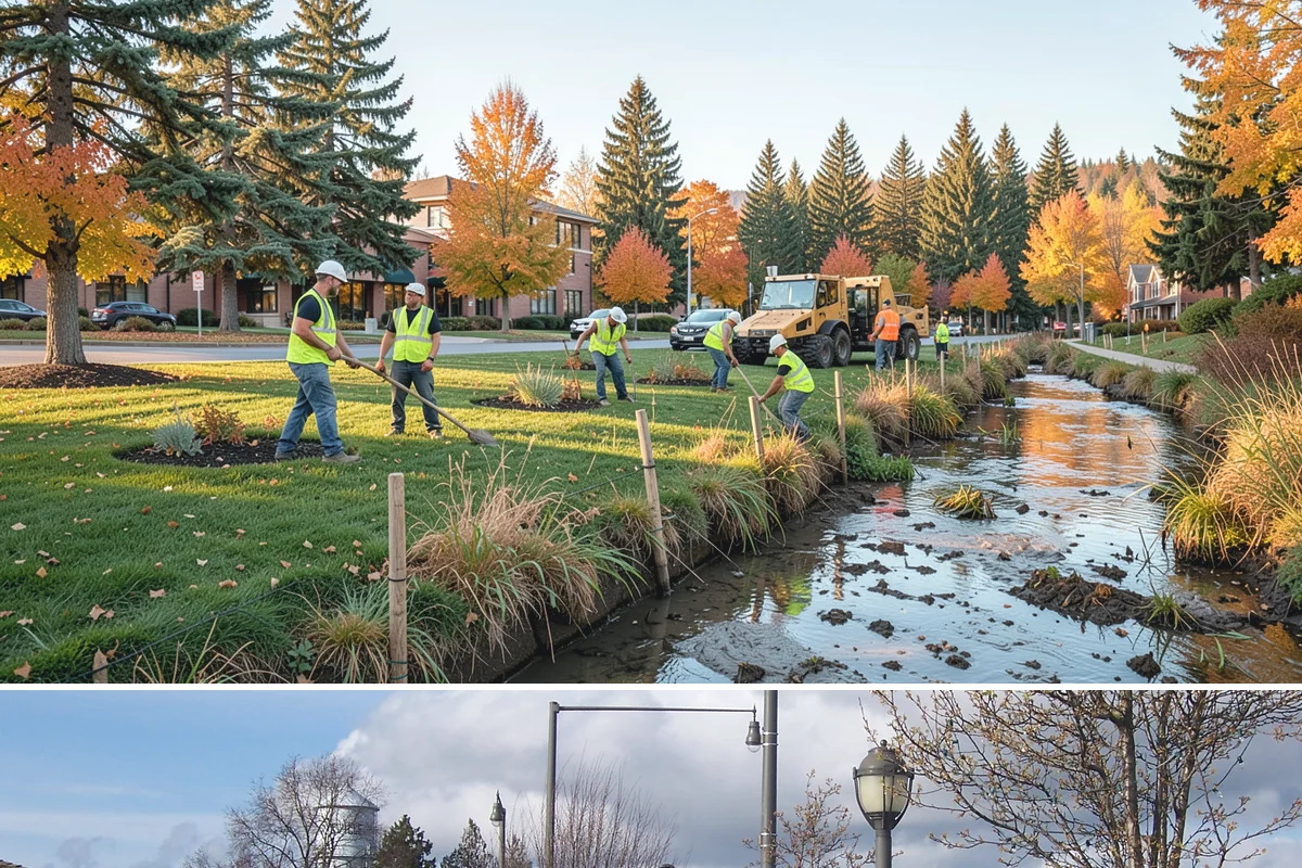 Municipal Gutter Installation in Marysville, Snohomish County, WA - Installation ahead of the fall rainy season ensures systems are ready for peak Northwest precipitation.