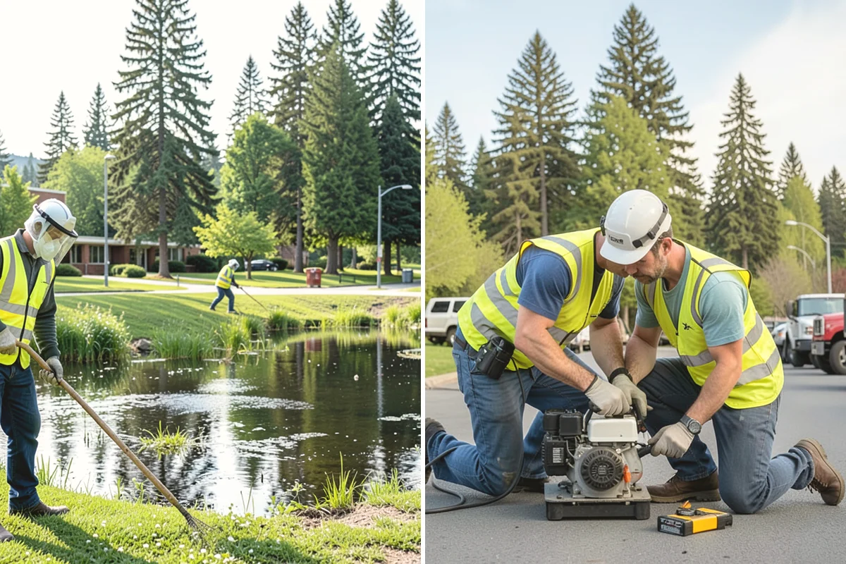 Municipal Gutter Installation in Mercer Island, King County, WA - Roof drainage calculation and discharge routing plan