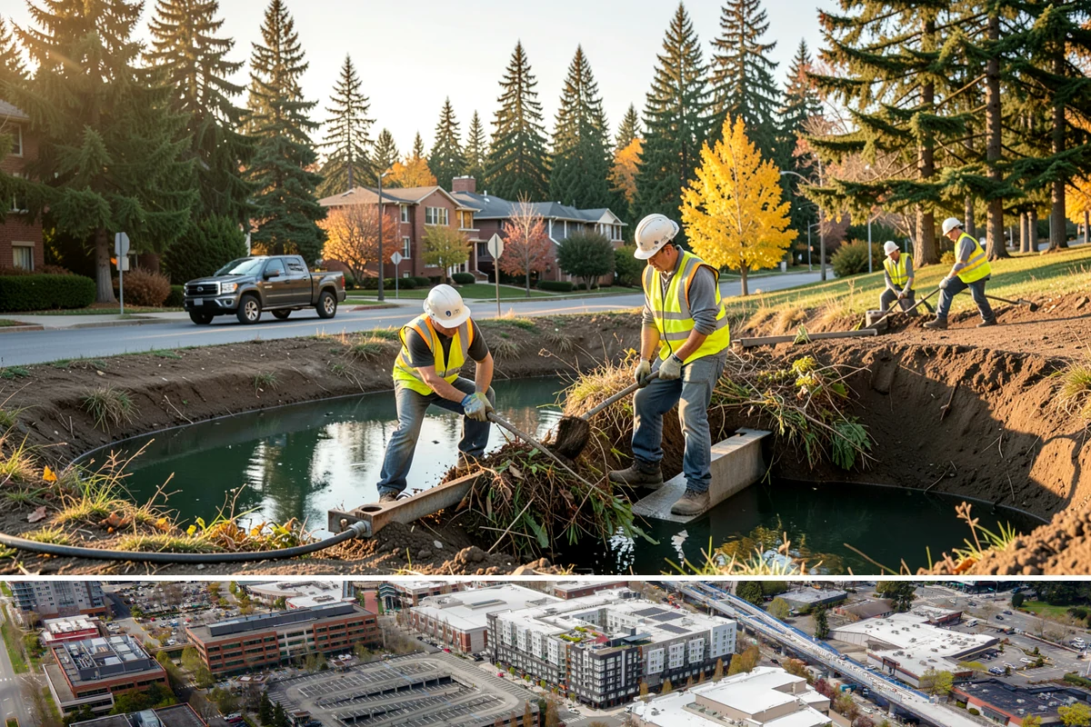 Municipal Gutter Installation in Redmond, King County, WA - Installation ahead of the fall rainy season ensures systems are ready for peak Northwest precipitation.