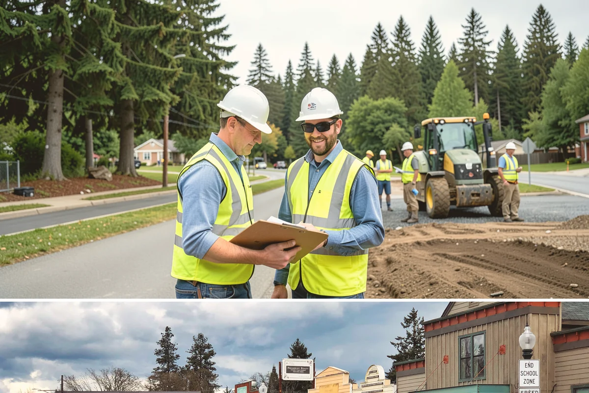 Municipal Gutter Installation in Roy, Pierce County, WA - Installation ahead of the fall rainy season ensures systems are ready for peak Northwest precipitation.