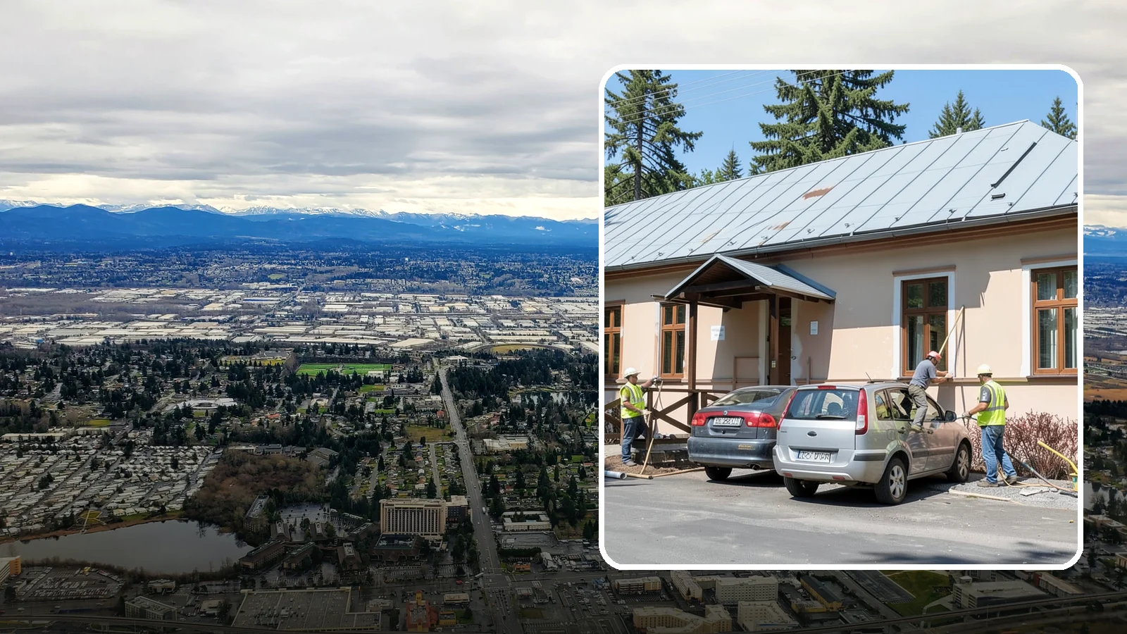 Municipal Gutter Installation in SeaTac, King County, WA - Install and upgrade gutters and downspouts that move heavy Northwest rainfall away from public building foundations.