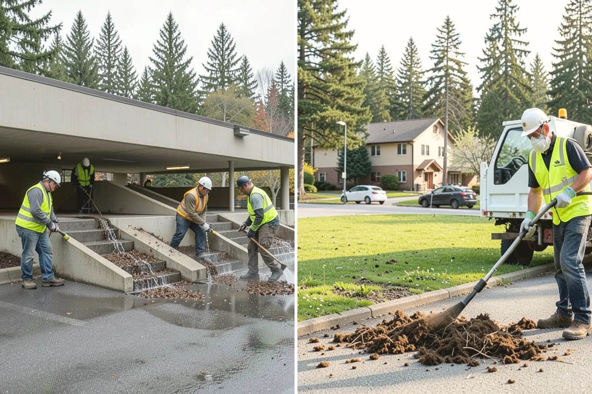 Municipal Gutter Installation in Steilacoom, Pierce County, WA - Roof drainage calculation and discharge routing plan