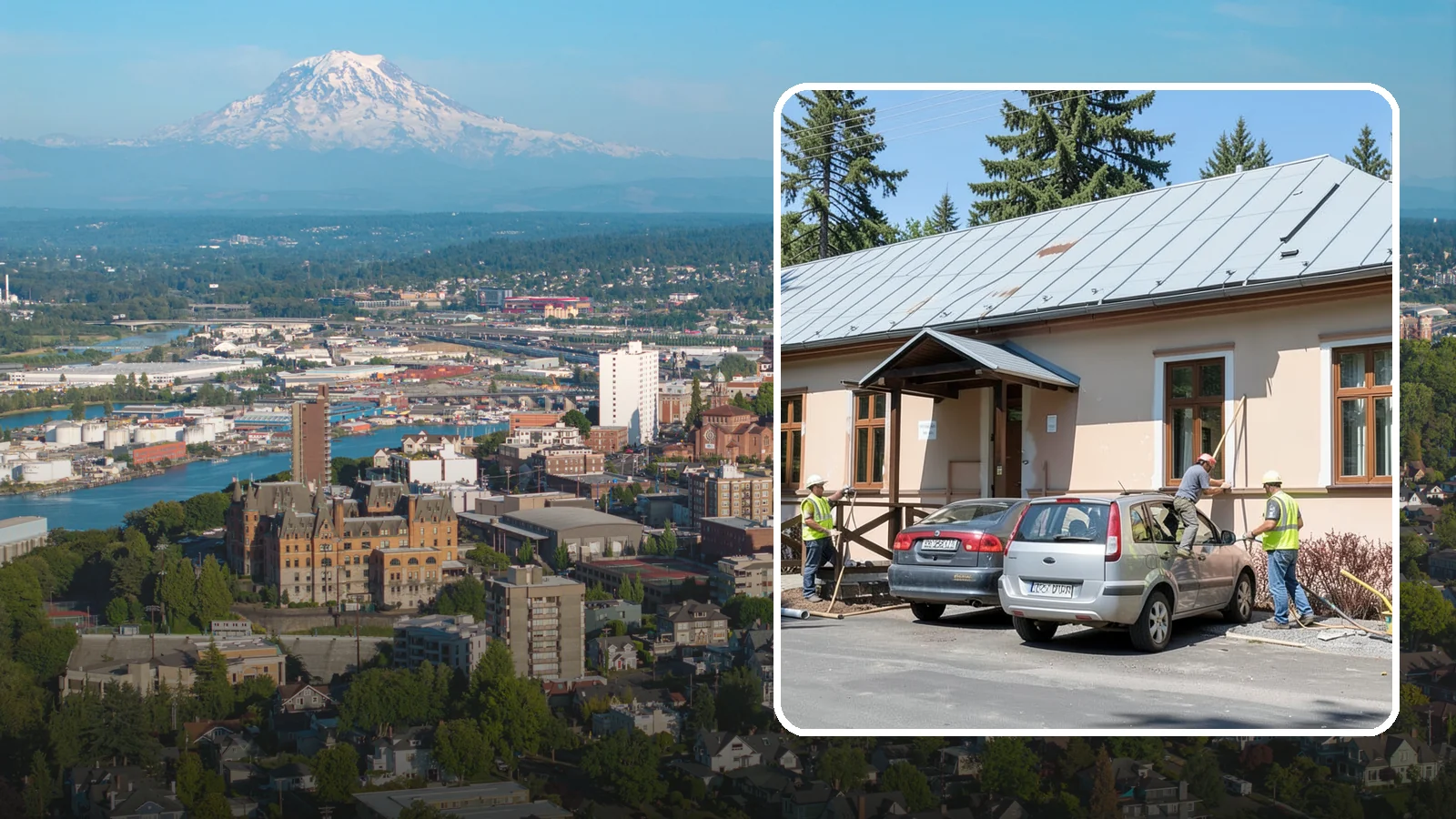 Municipal Gutter Installation in Tacoma, Pierce County, WA - Install and upgrade gutters and downspouts that move heavy Northwest rainfall away from public building foundations.