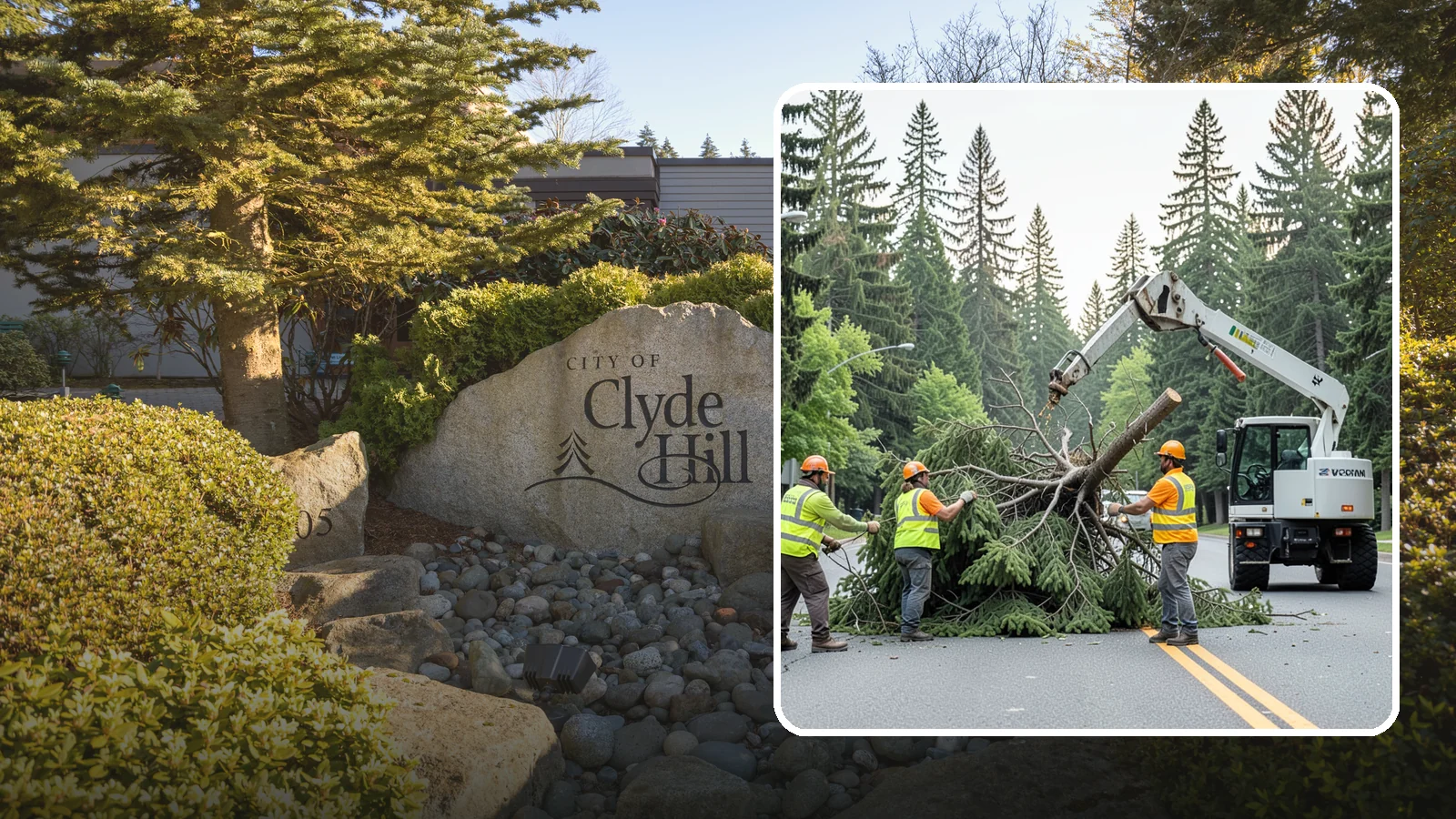 Municipal Hazard Tree Removal in Clyde Hill, King County, WA - We identify and remove high-risk public trees threatening infrastructure, roadways, and pedestrians under arborist-documented...