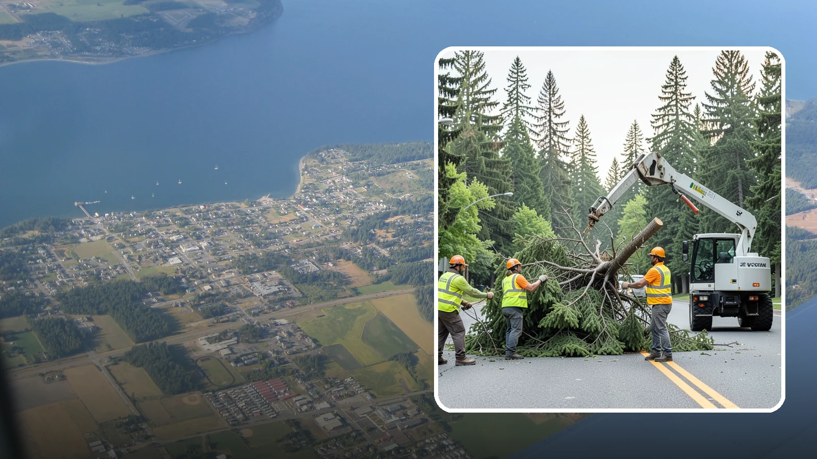 Municipal Hazard Tree Removal in Coupeville, Island County, WA - We identify and remove high-risk public trees threatening infrastructure, roadways, and pedestrians under arborist-documented...