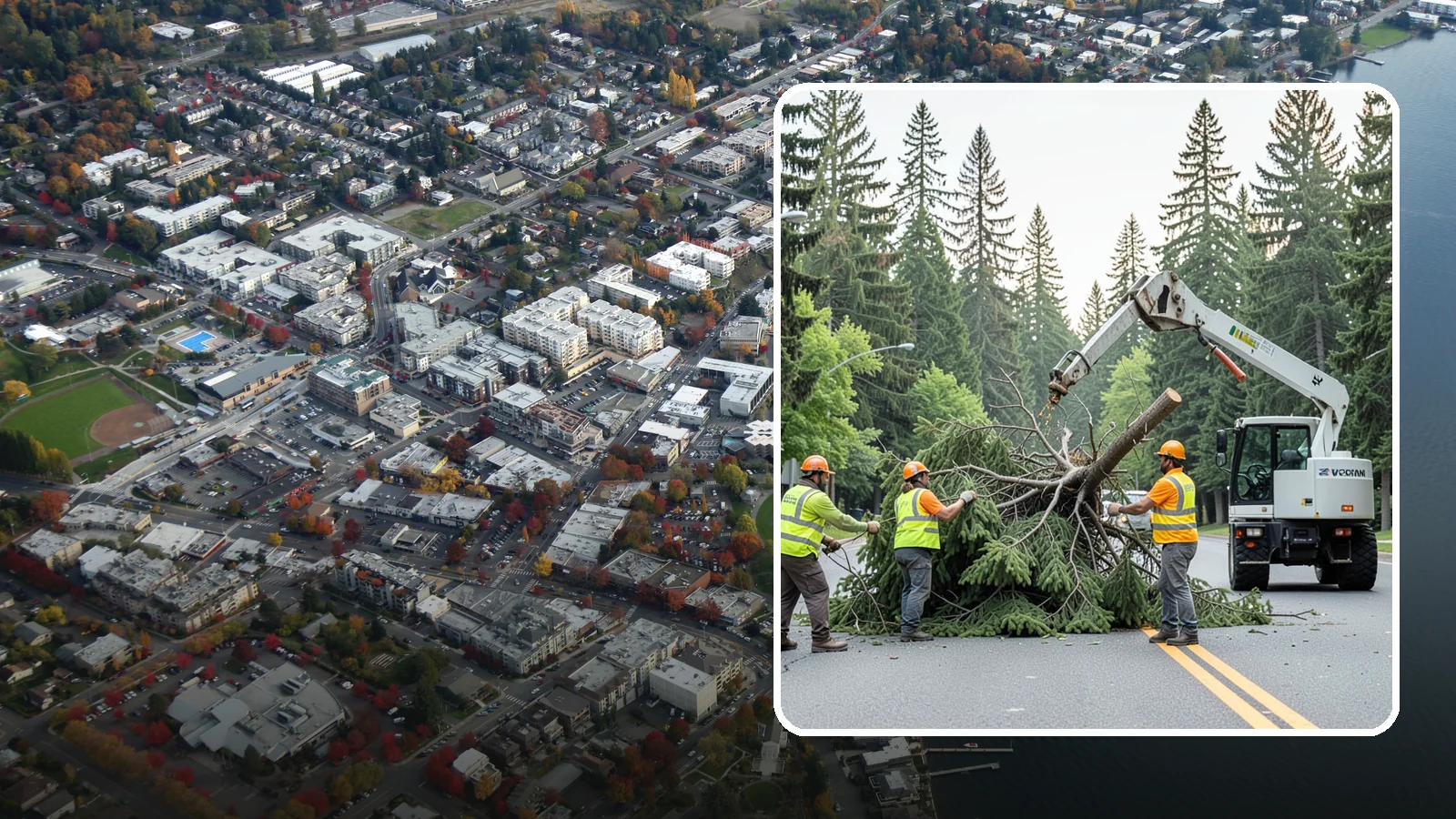 Municipal Hazard Tree Removal in Kirkland, King County, WA - We identify and remove high-risk public trees threatening infrastructure, roadways, and pedestrians under arborist-documented...