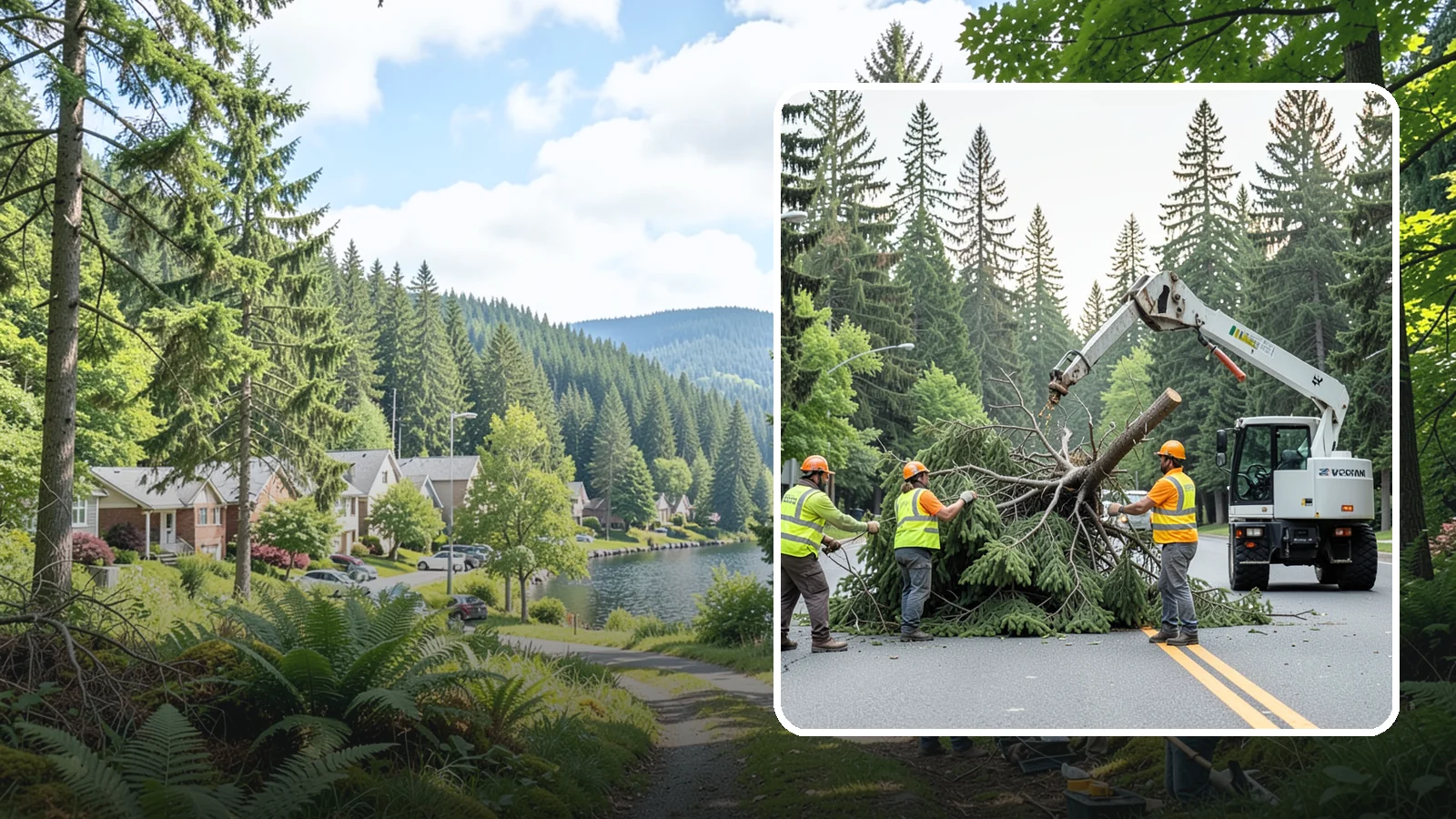 Municipal Hazard Tree Removal in Lake Forest Park, King County, WA - We identify and remove high-risk public trees threatening infrastructure, roadways, and pedestrians under arborist-documented...