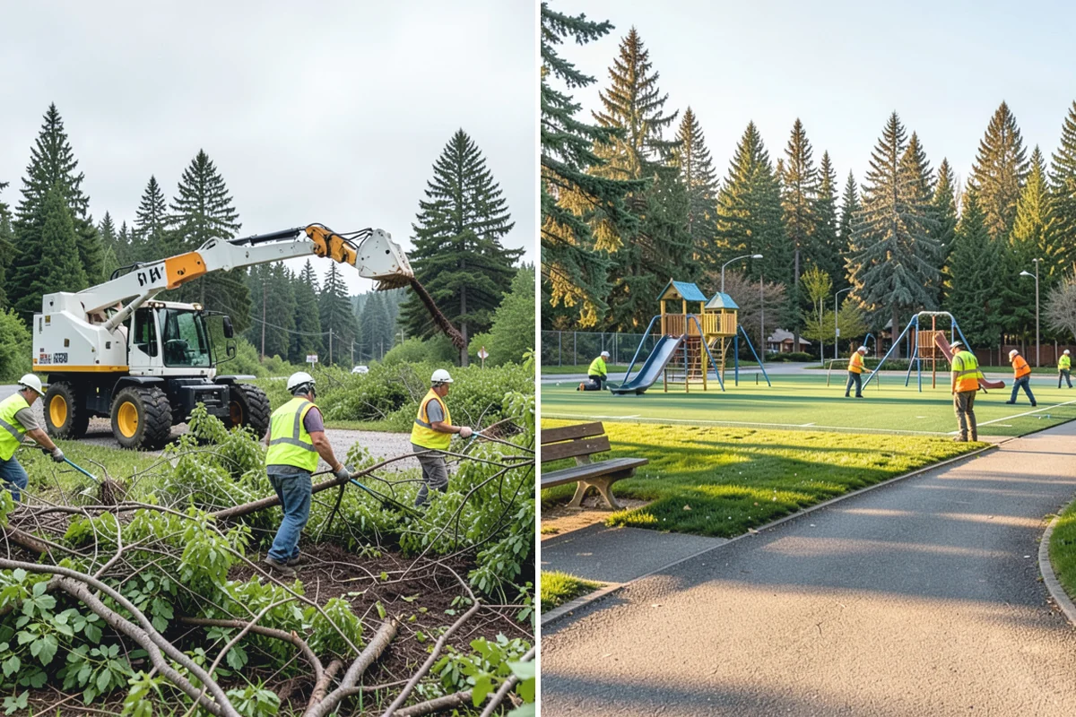 Municipal Hazard Tree Removal in Roy, Pierce County, WA - Arborists assess flagged or reported trees using formal risk methodology
