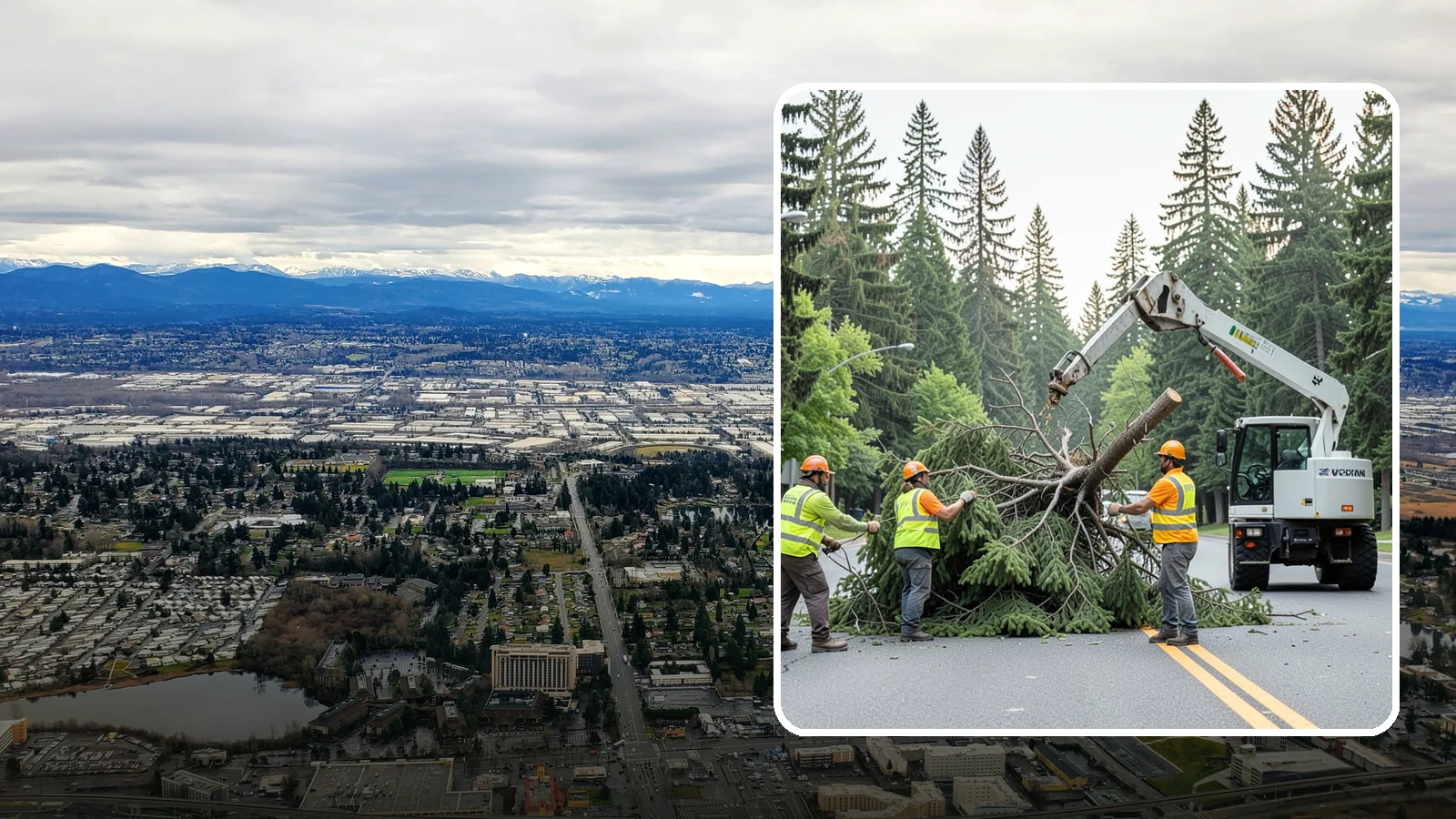 Municipal Hazard Tree Removal in SeaTac, King County, WA - We identify and remove high-risk public trees threatening infrastructure, roadways, and pedestrians under arborist-documented...