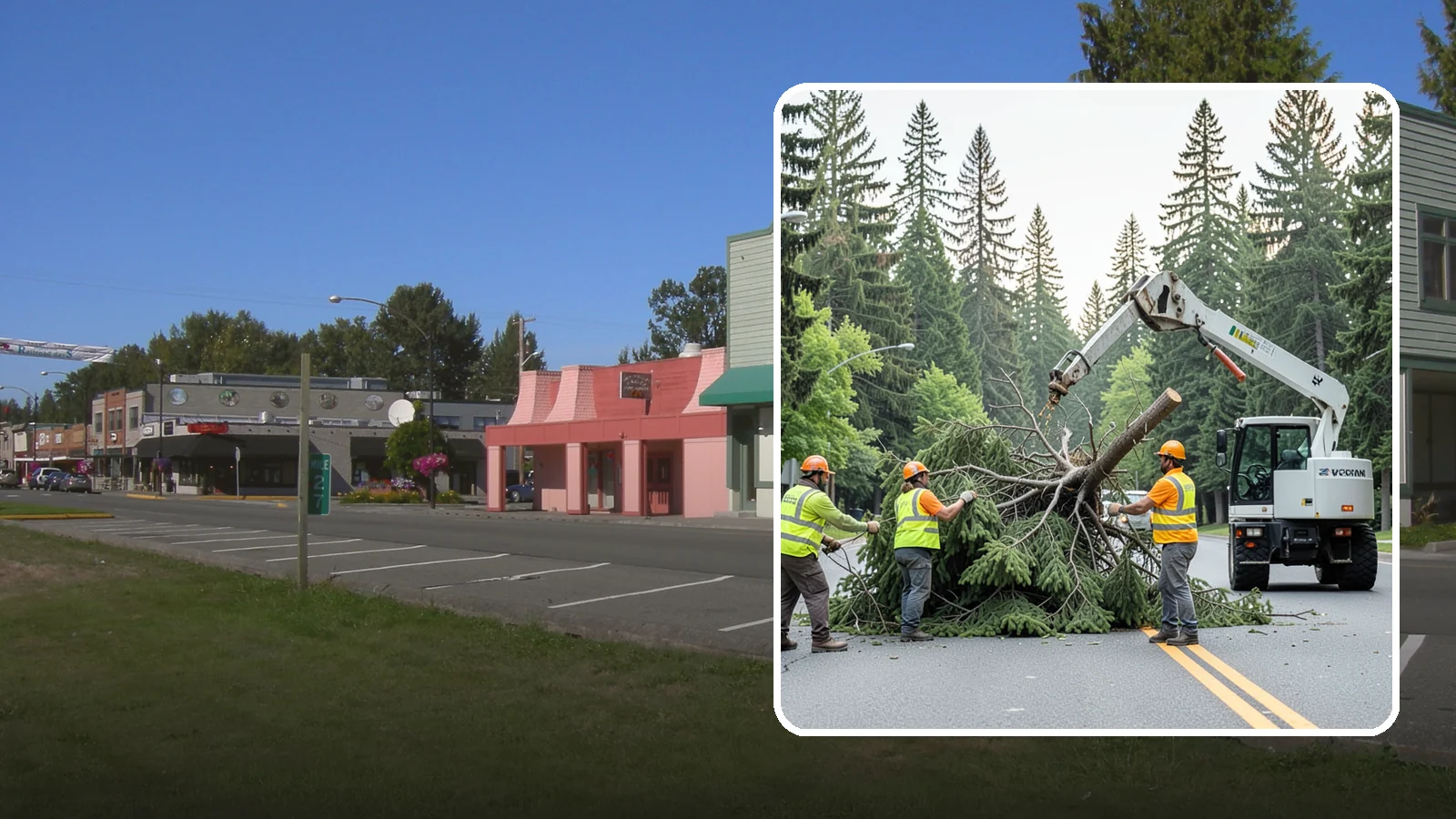 Municipal Hazard Tree Removal in Snoqualmie, King County, WA - We identify and remove high-risk public trees threatening infrastructure, roadways, and pedestrians under arborist-documented...