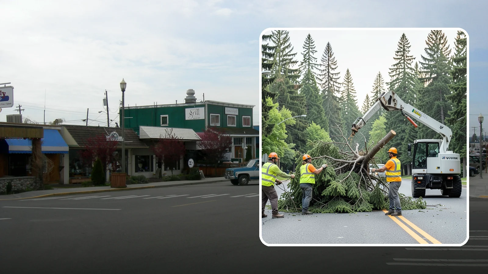Municipal Hazard Tree Removal in Stanwood, Snohomish County, WA - We identify and remove high-risk public trees threatening infrastructure, roadways, and pedestrians under arborist-documented...