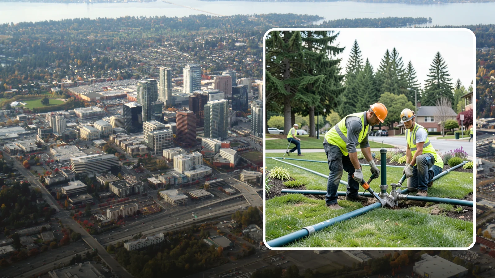 Municipal Irrigation Repair in Bellevue, King County, WA - We diagnose and repair failed heads, valves, controllers, and mainlines to restore public irrigation systems for Western...