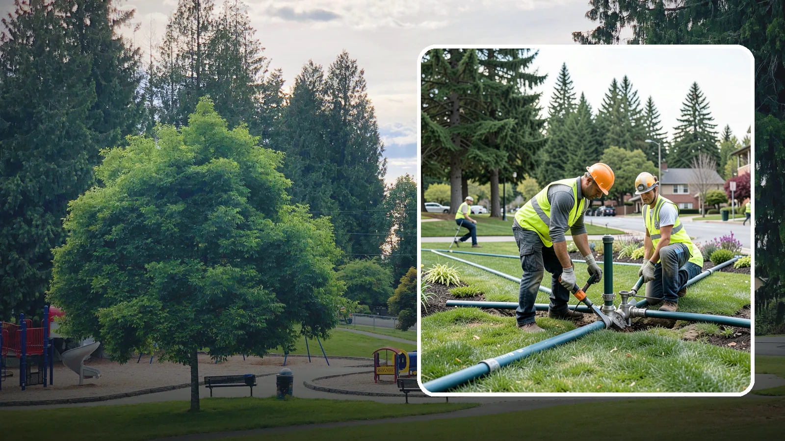 Municipal Irrigation Repair in Bonney Lake, Pierce County, WA - We diagnose and repair failed heads, valves, controllers, and mainlines to restore public irrigation systems for Western...