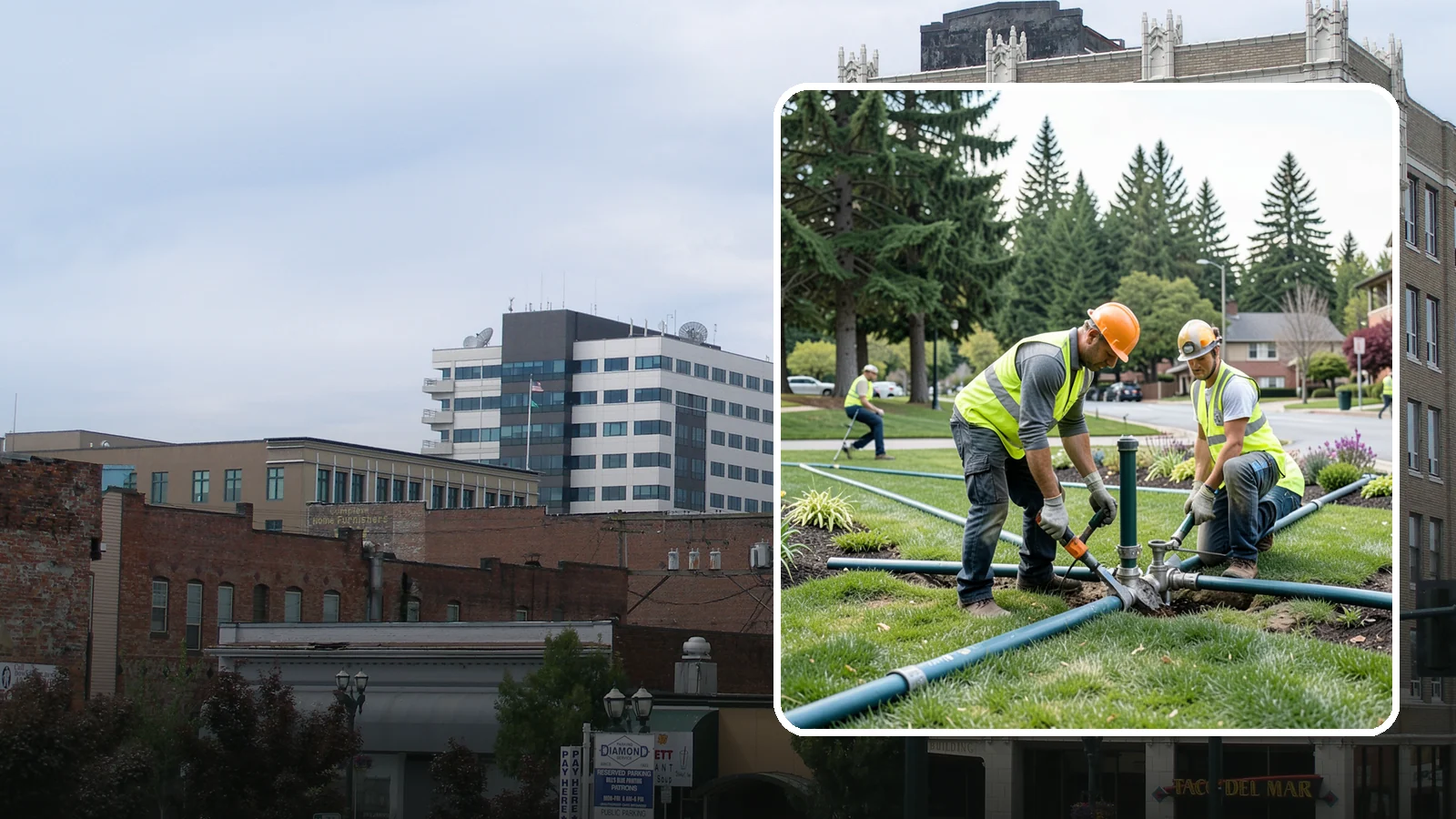 Municipal Irrigation Repair in Everett, Snohomish County, WA - We diagnose and repair failed heads, valves, controllers, and mainlines to restore public irrigation systems for Western...