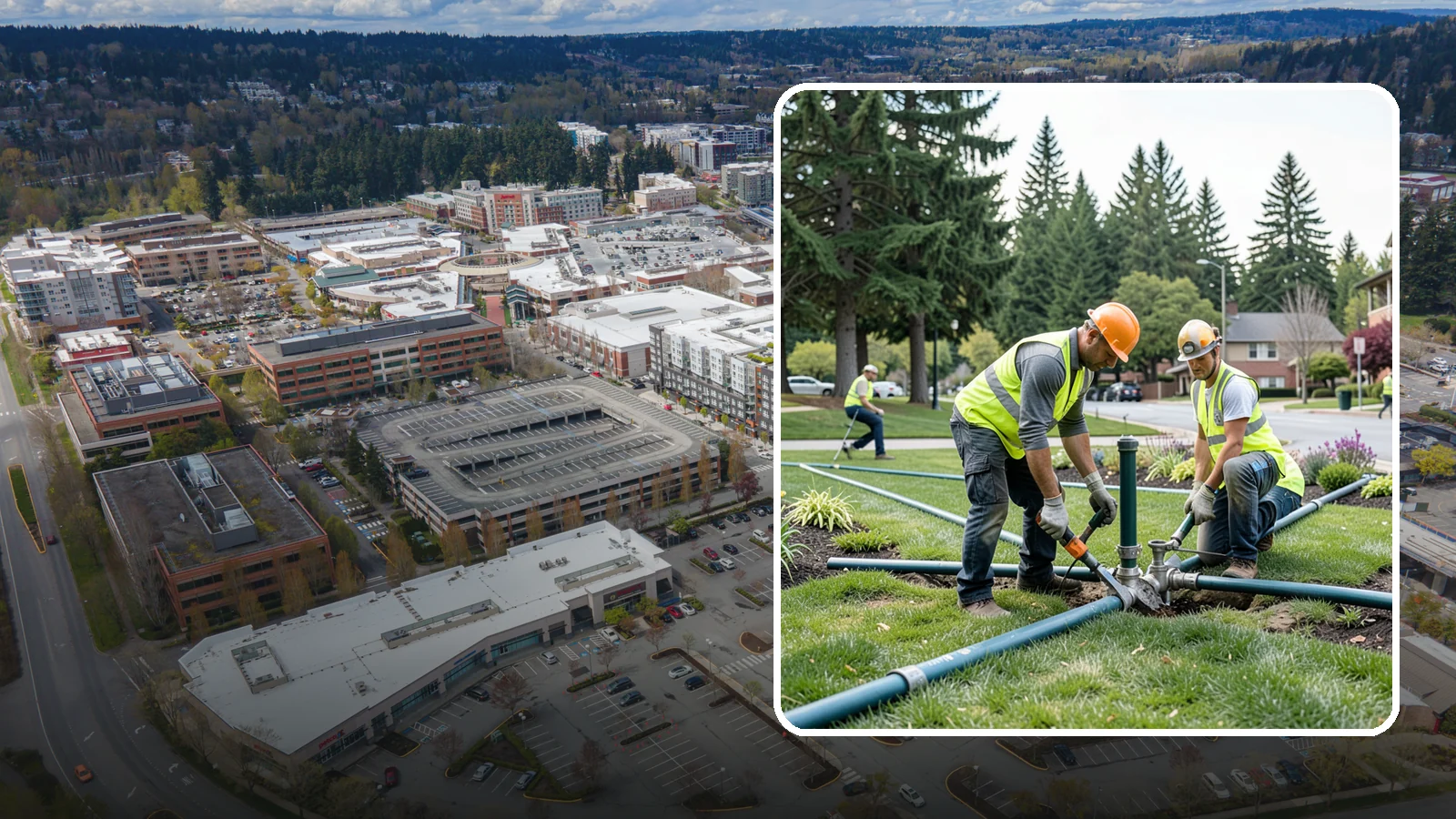 Municipal Irrigation Repair in Redmond, King County, WA - We diagnose and repair failed heads, valves, controllers, and mainlines to restore public irrigation systems for Western...