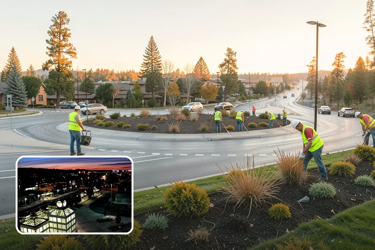Municipal Landscape Installation in Auburn, King County, WA - Turnkey installation coordinates plants, soil, and irrigation under one contract