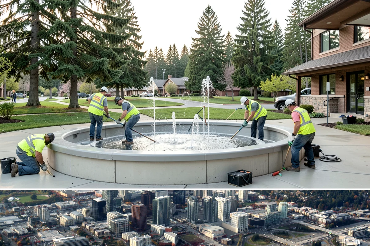 Municipal Landscape Installation in Bellevue, King County, WA - Installation is best scheduled for fall or spring to give new plantings a mild establishment window ahead of summer stress.