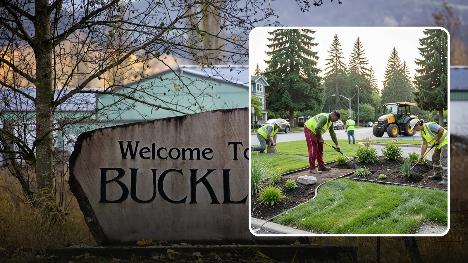 Municipal Landscape Installation in Buckley, Pierce County, WA - We build new public landscapes, from plantings and beds to irrigation and hardscape edging, for Western Washington capital and...