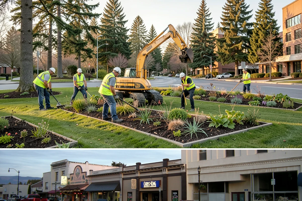 Municipal Landscape Installation in Burlington, Skagit County, WA - Installation is best scheduled for fall or spring to give new plantings a mild establishment window ahead of summer stress.