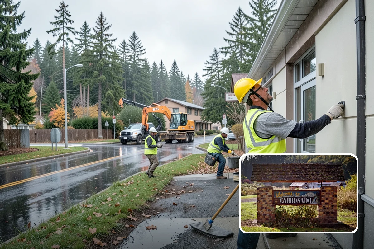 Municipal Landscape Installation in Carbonado, Pierce County, WA - Turnkey installation coordinates plants, soil, and irrigation under one contract