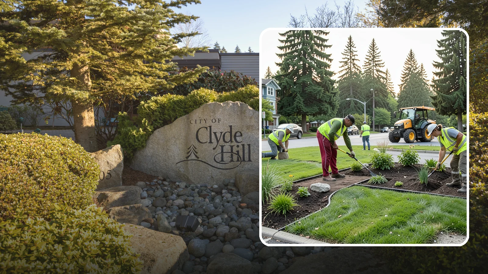 Municipal Landscape Installation in Clyde Hill, King County, WA - We build new public landscapes, from plantings and beds to irrigation and hardscape edging, for Western Washington capital and...