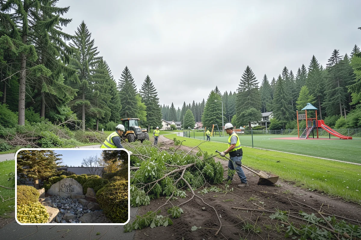 Municipal Landscape Installation in Clyde Hill, King County, WA - Turnkey installation coordinates plants, soil, and irrigation under one contract
