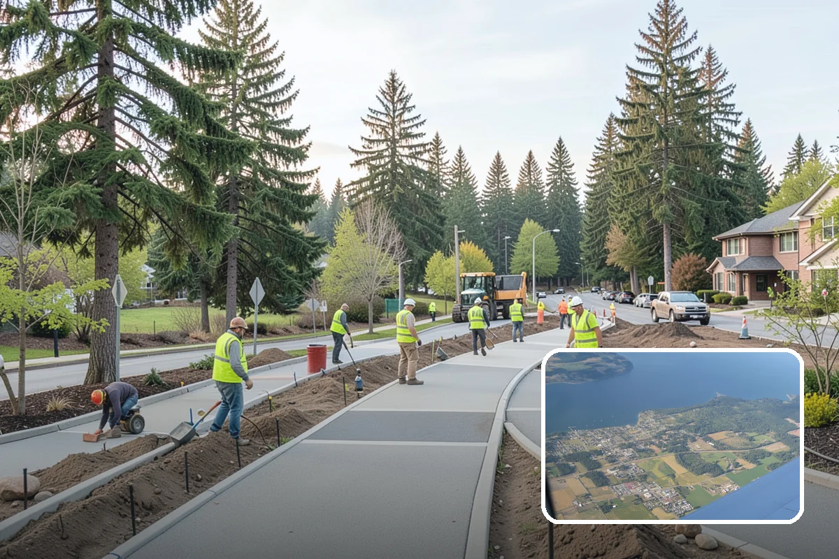 Municipal Landscape Installation in Coupeville, Island County, WA - Turnkey installation coordinates plants, soil, and irrigation under one contract